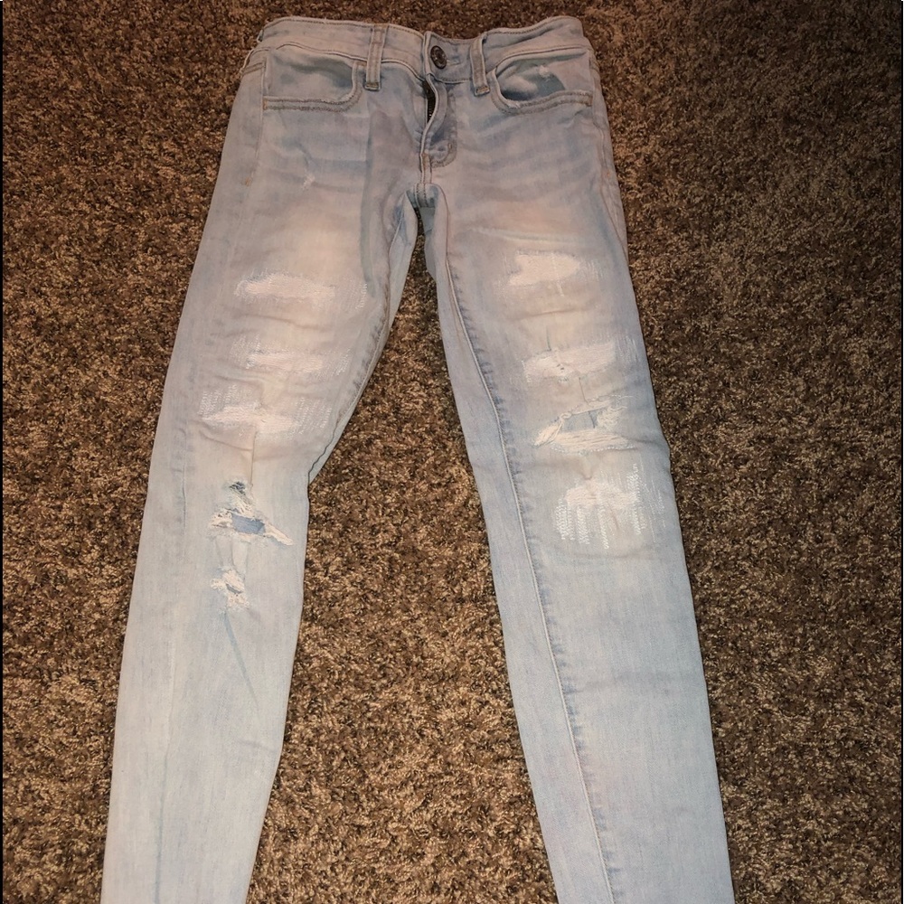 Ripped blue jeans